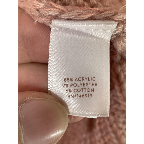 Lauren Conrad Sweater Womens Large Pink Orange Striped Sequin Knit Pullover - Picture 7 of 10